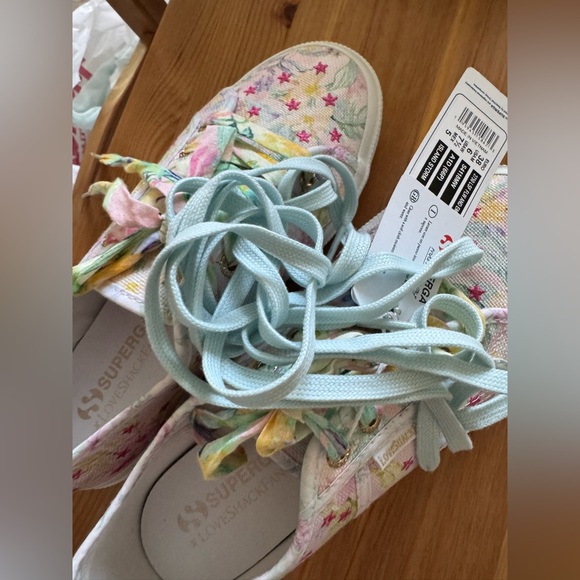 NWT SUPERGA x LoveShackFancy Pastel Canvas Sneakers Size 8 - Picture 10 of 10